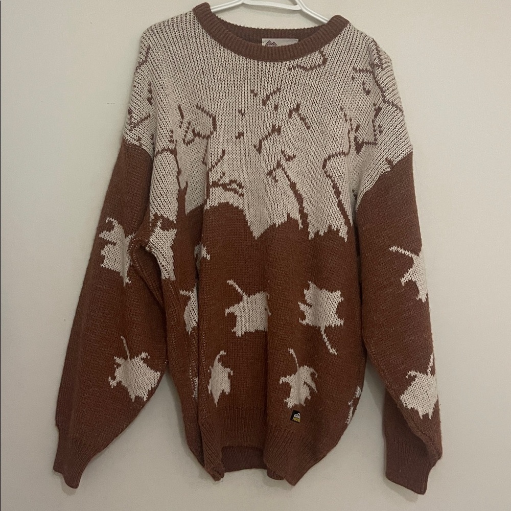 Vintage North Country Eaton Brown and Cream Knit Sweater